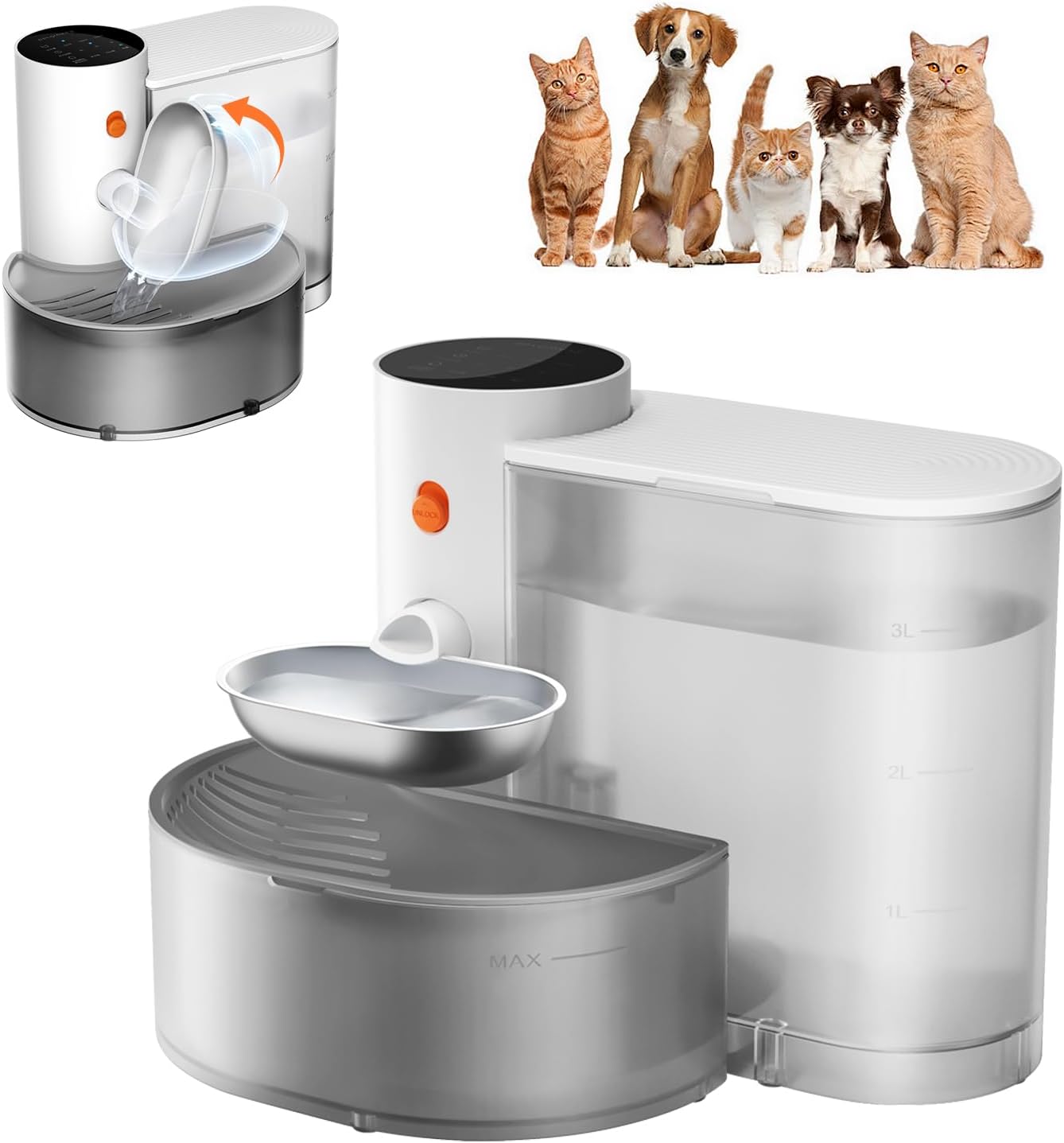 Petgravity upgraded smart cat water dispenser with stainless steel bowl